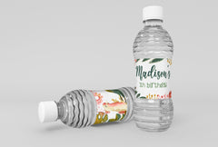 Tropical Birds Birthday Water Bottle Label, Editable (Instant Download)
