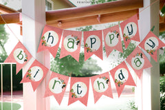 Tropical Birds Birthday Banner, Luau Party Decor (INSTANT DOWNLOAD)