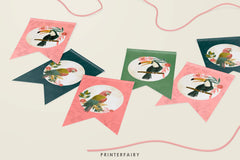 Tropical Birds Birthday Banner, Luau Party Decor (INSTANT DOWNLOAD)