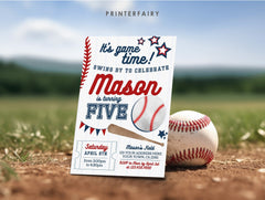 Editable Baseball Birthday Invitation, Sports Party (Digital)