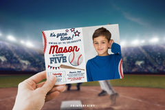 Editable Photo Baseball Birthday Invitation (Digital Download)