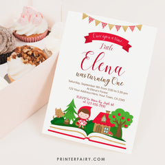 Little Red Riding Hood Birthday Invitation, Storybook Party (Editable, Instant Download)