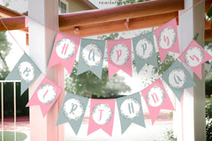 Floral Horse Birthday Banner, Cowgirl Party Decor (EDITABLE, Instant Download)