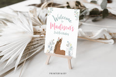 Floral Horse Birthday Welcome Sign, EDITABLE (Digital Download)