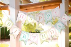 Editable Kitty Cat Birthday Banner, Kitten Garden Party (Digital Download)