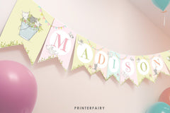 Editable Kitty Cat Birthday Banner, Kitten Garden Party (Digital Download)