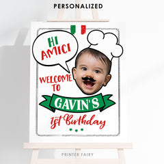Personalized Pasta Birthday Welcome Sign, Italian Theme (Digital Download)