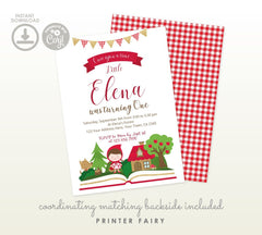 Little Red Riding Hood Birthday Invitation, Storybook Party (Editable, Instant Download)