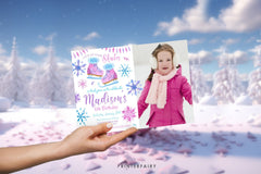 Ice Skating Birthday Party Invitation with Photo, Winter Wonderland Invite (Digital Download)