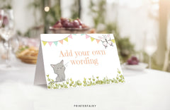 Kitten Garden Food Tents, Editable Cat Birthday Table Signs (Digital Download)