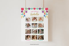 Editable Mexican Fiesta First Birthday Photo Board (Digital Download)