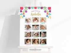 Editable Mexican Fiesta First Birthday Photo Board (Digital Download)