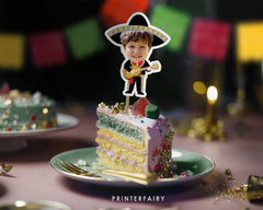 Personalized Mariachi Cupcake Toppers, Mexican Fiesta Birthday (Digital)