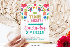 Mexican Floral Fiesta 21st Birthday Invitation (Editable Digital Item)
