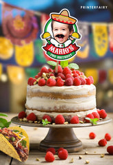 Taco Birthday Party Personalized Photo Cupcake Toppers, Mexican Fiesta (Digital)