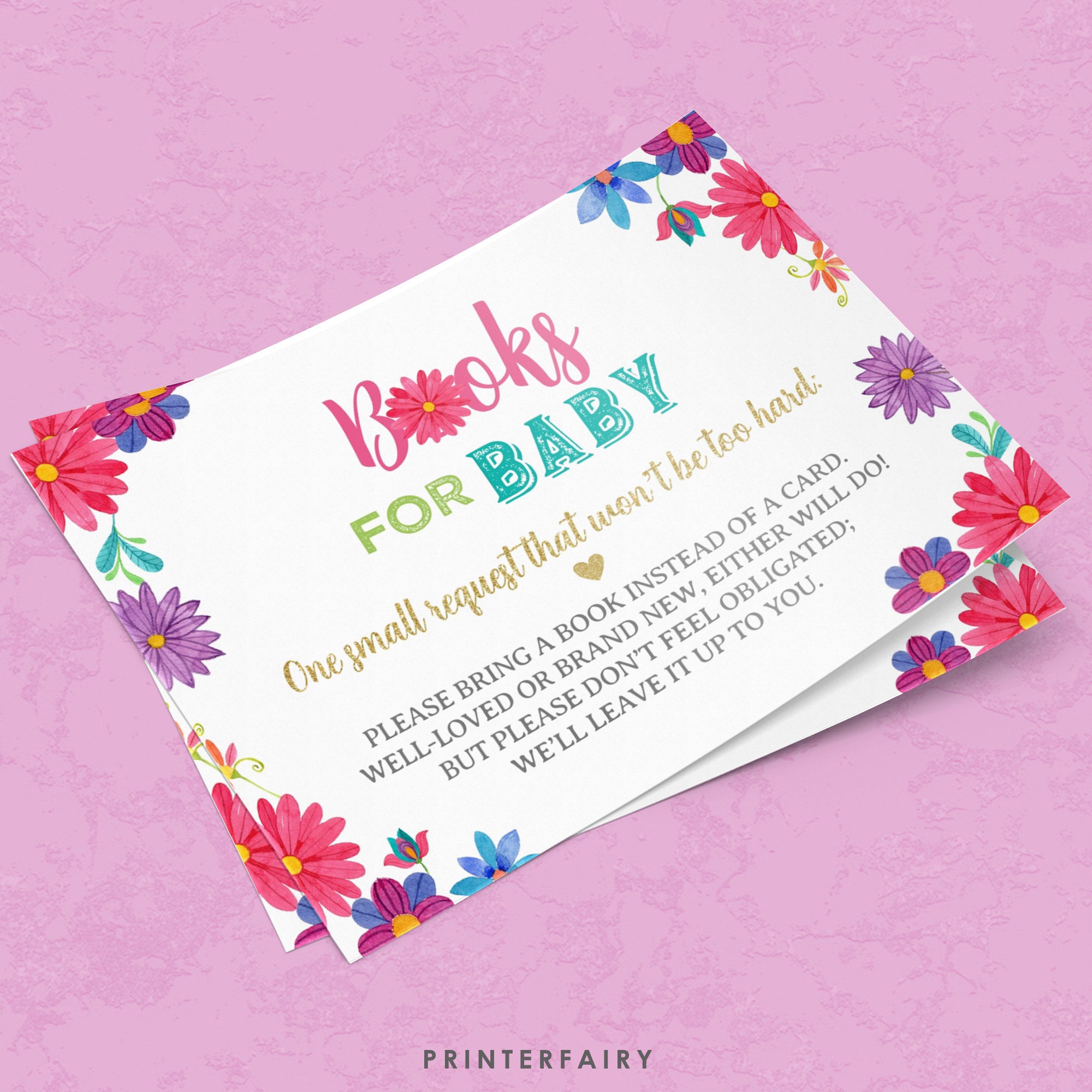 Fiesta Books for Baby, Baby Shower Game, Mexican Floral (Instant Download)