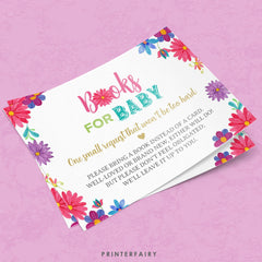 Fiesta Books for Baby, Baby Shower Game, Mexican Floral (Instant Download)