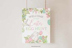 Easter Egg Hunt Welcome Sign Editable Template, Instant Download