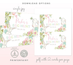 Easter Gable Box Label Editable Template, Bunny Egg Hunt Party Decor (Instant Download)