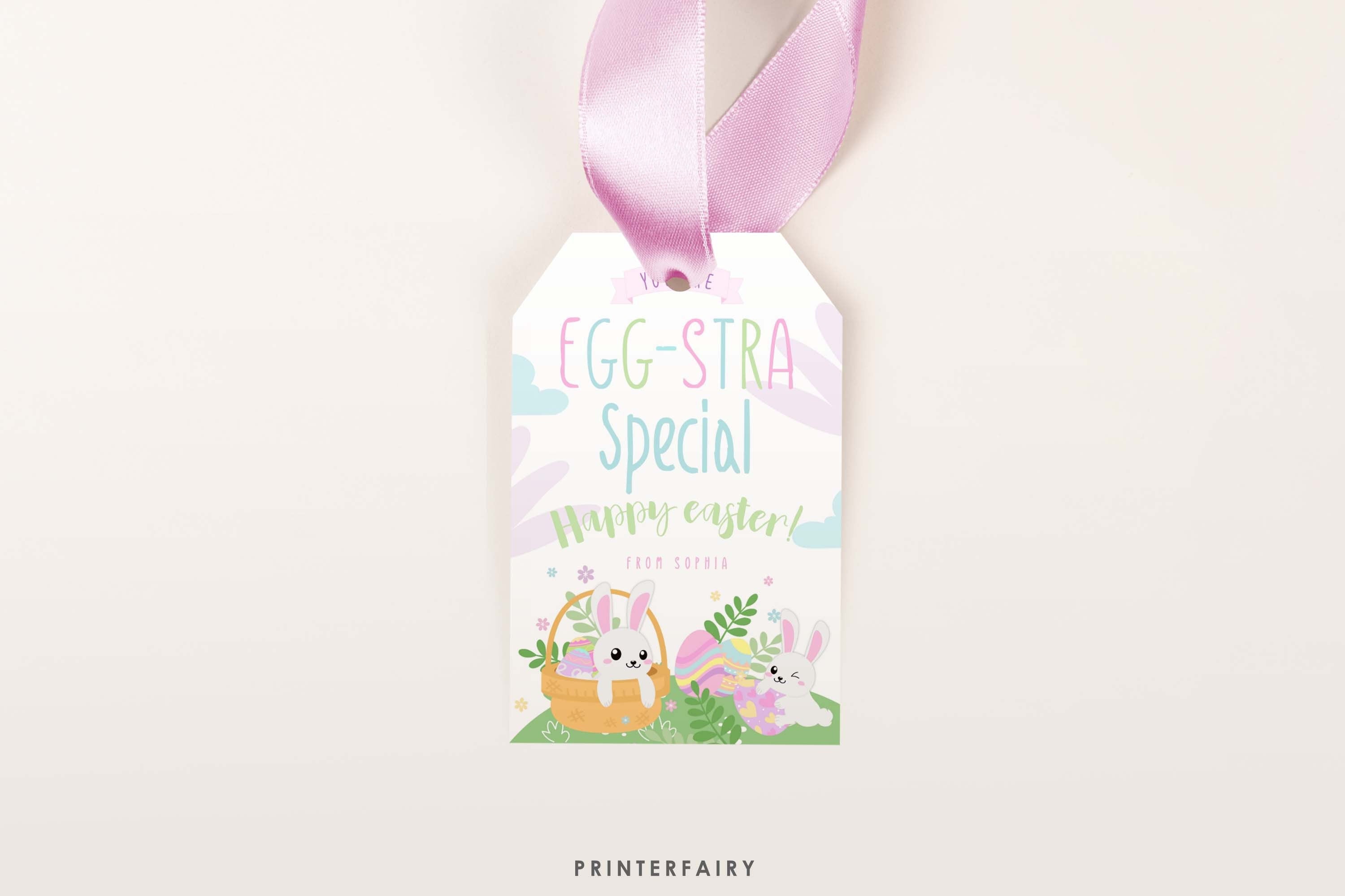 Editable Easter Favor Tag Template, Eggstra Special Printable (Instant Download)