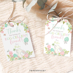 Editable Easter Gift Tag Template, Bunny Printable (Instant Download)