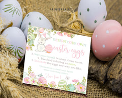 Paint Your Own Easter Egg Cards, Easter Party Game (Instant Download)