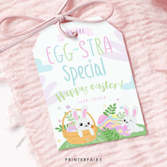 Editable Easter Favor Tag Template, Eggstra Special Printable (Instant Download)