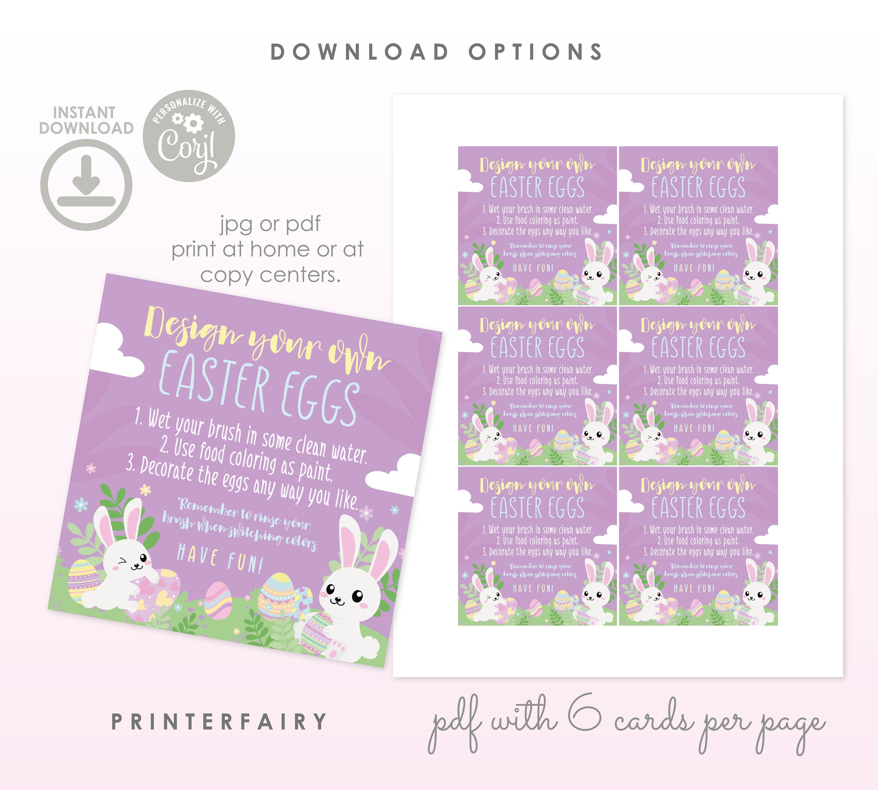 Easter Egg Decoration Party Printable Bundle (Instant Download)