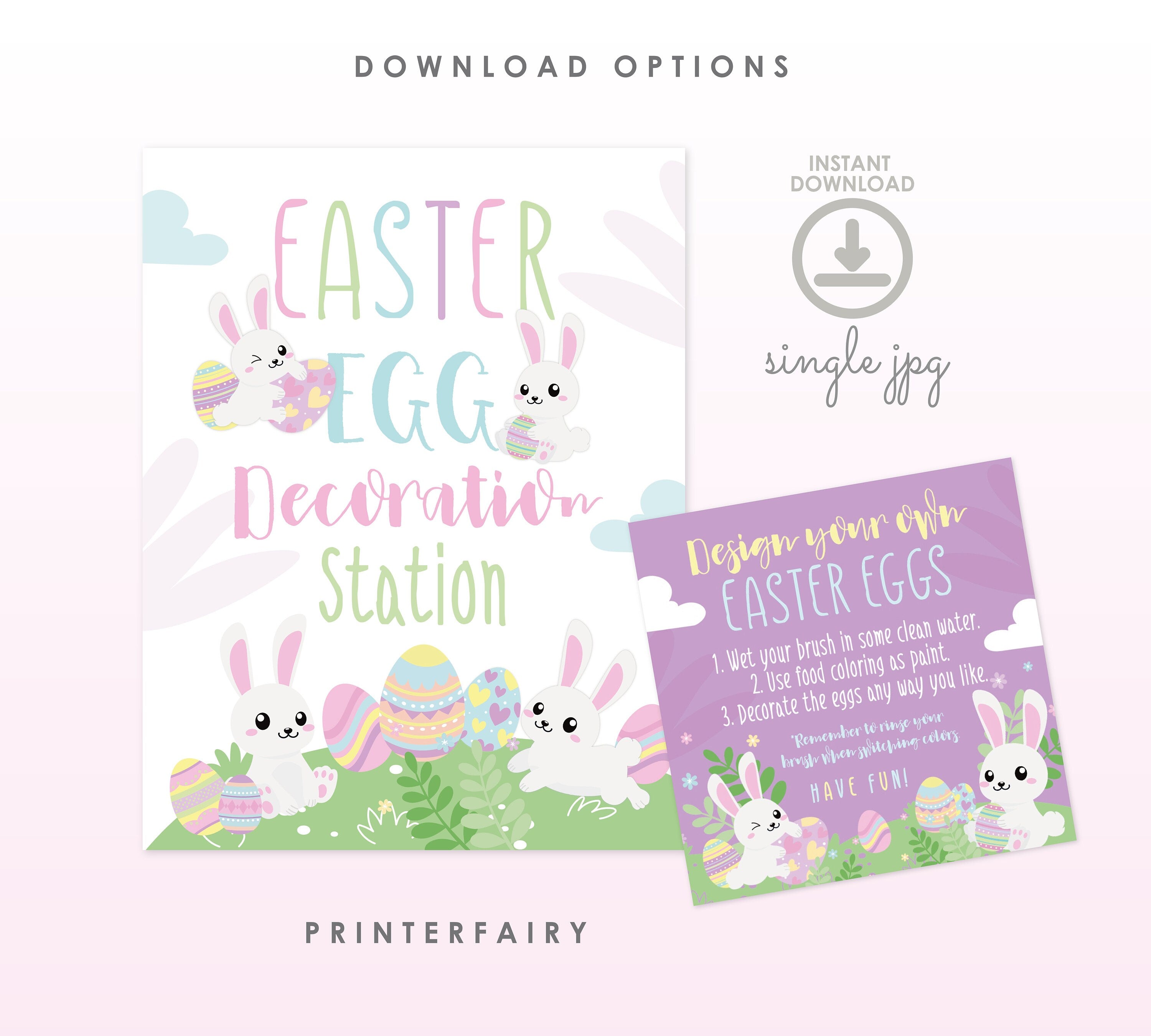 Easter Egg Decoration Party Printable Bundle (Instant Download)