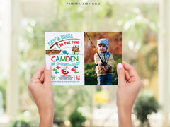 Fishing Birthday Invitation with Photo, O-Fish-Ally Party (Digital Download)