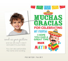 Personalized Fiesta Thank You Card, Cinco de Mayo, Mariachi Birthday (Digital)