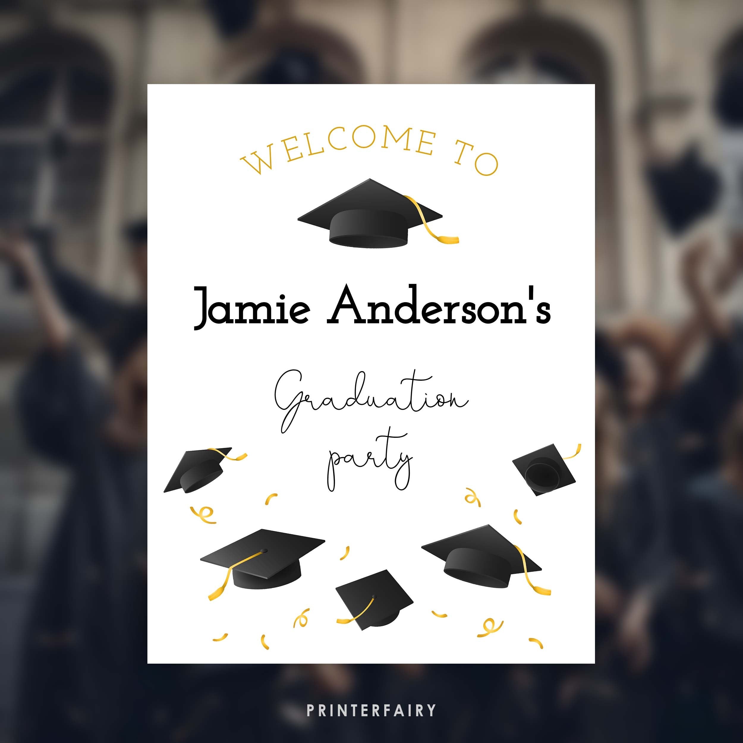 Graduation Party Welcome Sign Editable Template, Instant Download