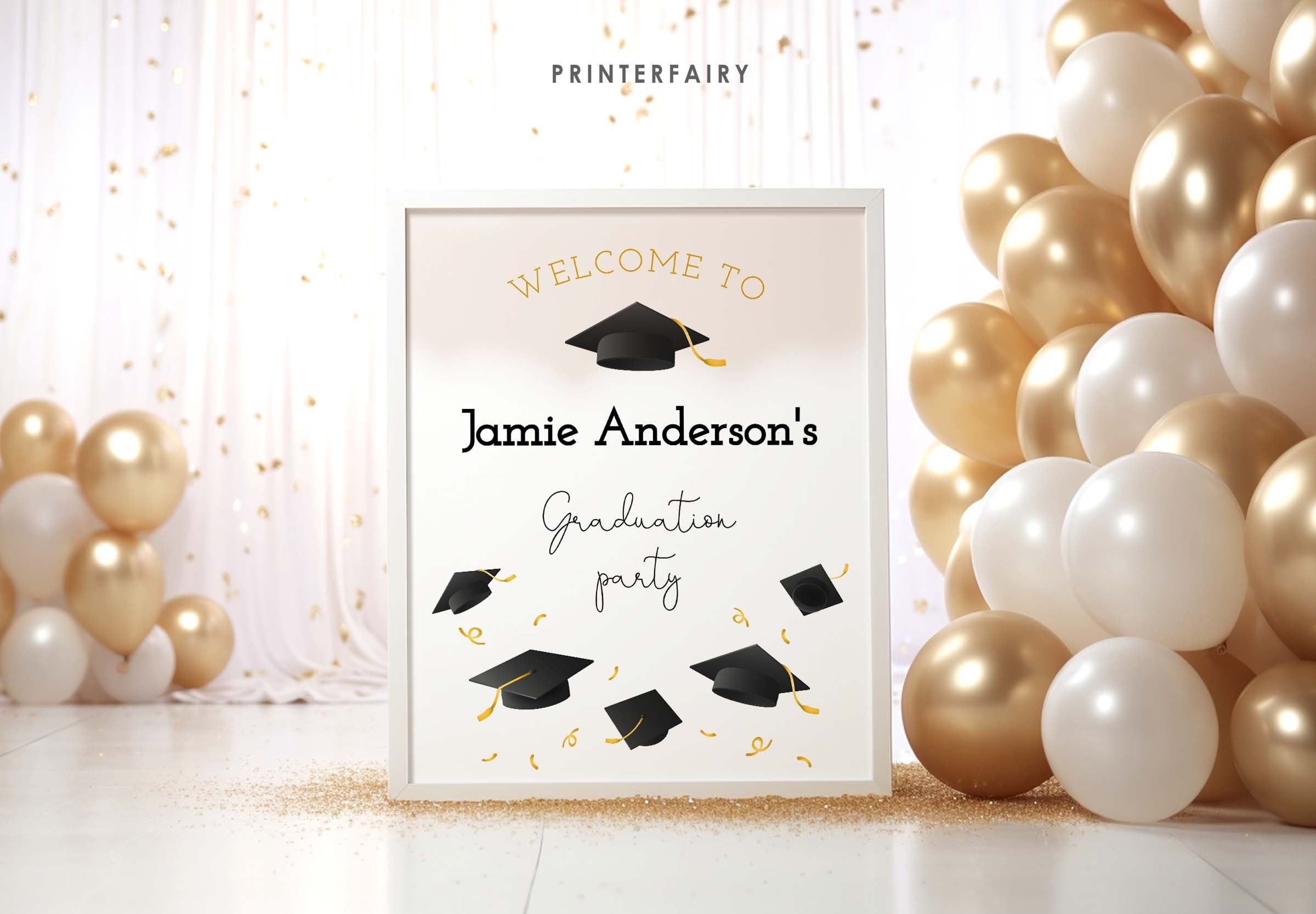 Graduation Party Welcome Sign Editable Template, Instant Download