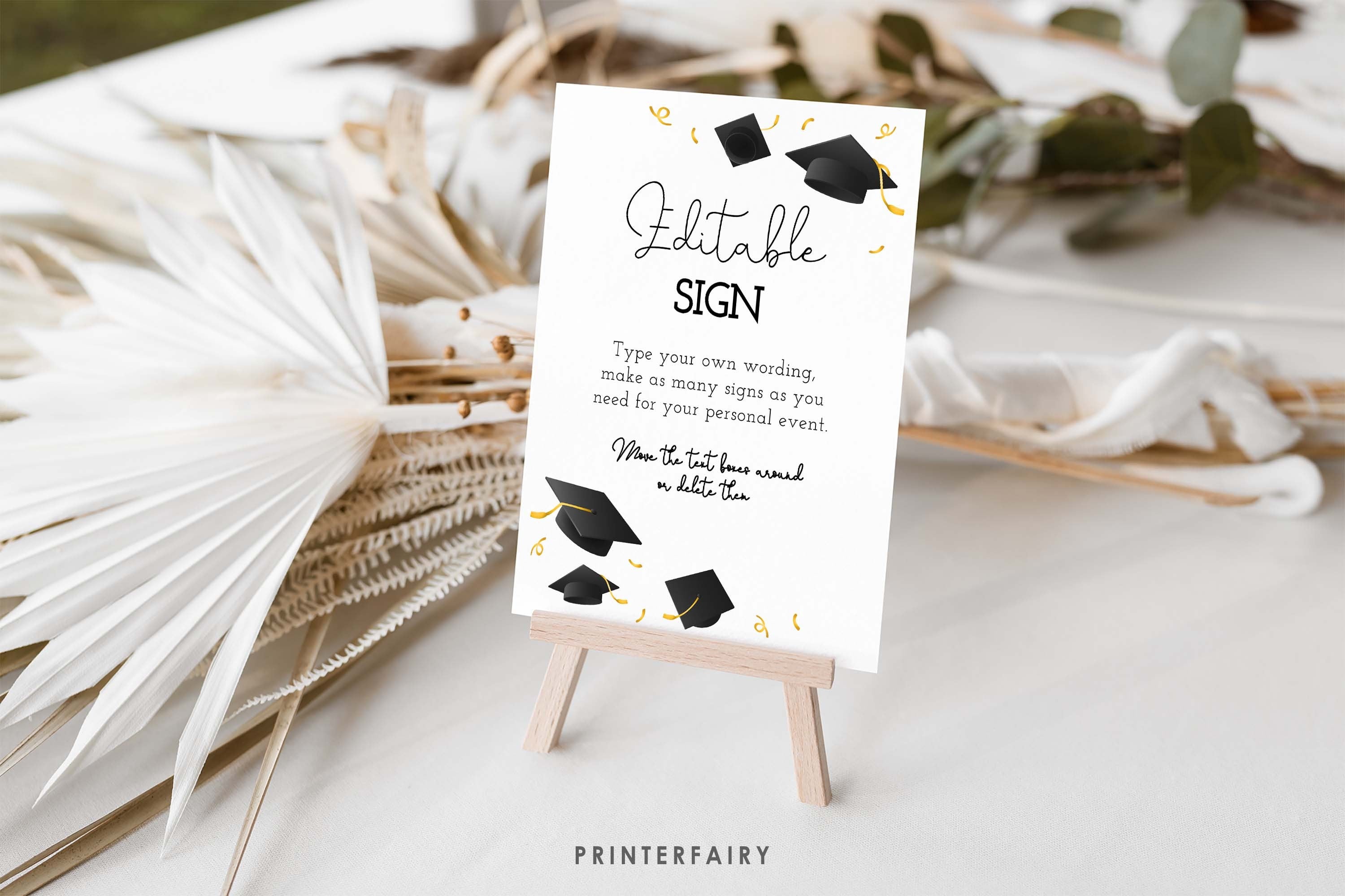 Editable Graduation Party Sign, College Grad Decor (Instant Download)
