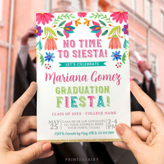 Graduation Fiesta Invitation, Mexican Theme, Editable Template (Digital)