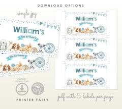 Puppies Kitties Adoption Party Box Labels, Dog Birthday Paw-ty Favor (Digital Download)