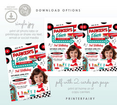 Diner Birthday Invitation with Photo, Editable Template (Digital Download)