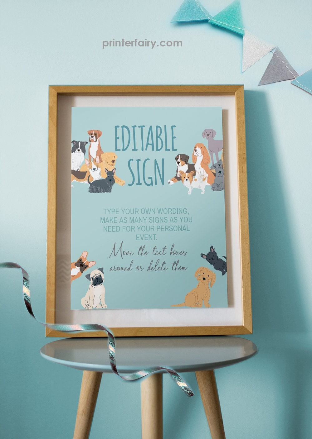 Puppy Adoption Birthday Sign, Editable Party Decor (Digital Download)