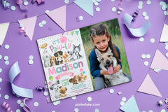 Puppy Pawty Birthday Invitation with Photo (INSTANT DOWNLOAD)