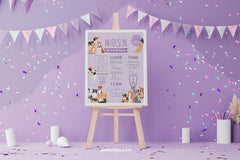Puppy First Birthday Board, Pet Adoption Party, Editable Milestones Chart (Digital)