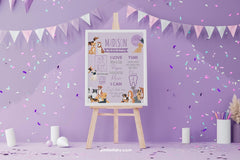 Puppy First Birthday Board, Pet Adoption Party, Editable Milestones Chart (Digital)