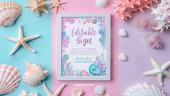 Under The Sea Birthday Sign Template, Ocean Party Decoration (Digital Download)