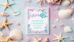 Under The Sea Birthday Menu, Ocean Party Table Sign (Editable, Instant Download)