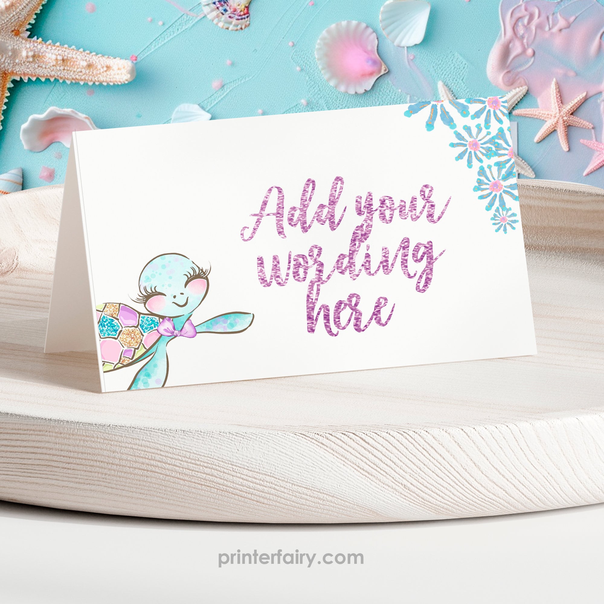 Under The Sea Birthday Party Food Tents, Editable Labels (Digital Download)