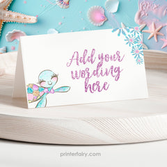 Under The Sea Birthday Party Food Tents, Editable Labels (Digital Download)