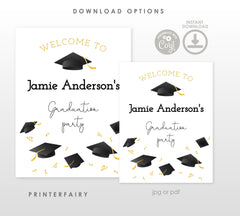 Graduation Party Welcome Sign Editable Template, Instant Download