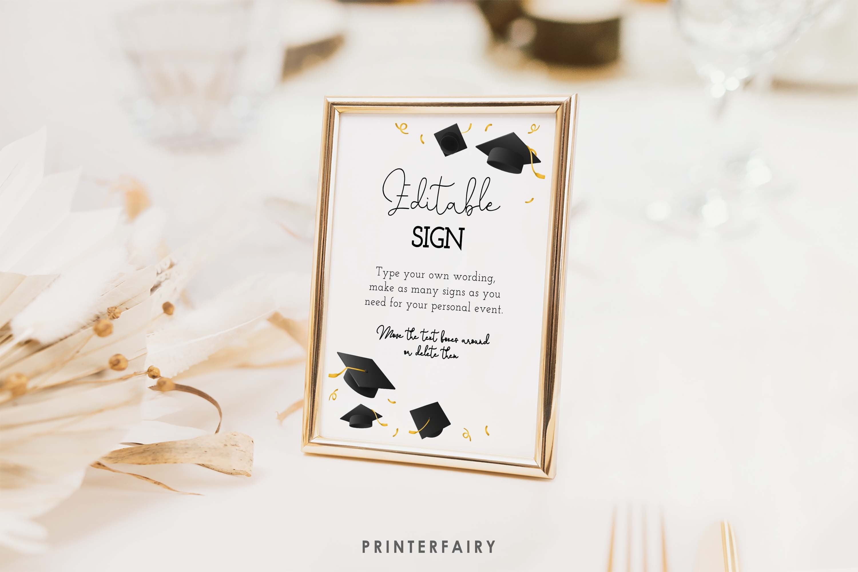 Editable Graduation Party Sign, College Grad Decor (Instant Download)