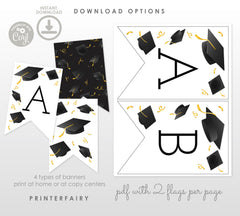 Graduation Party Banner Editable Template, Add your own Text, Instant Download