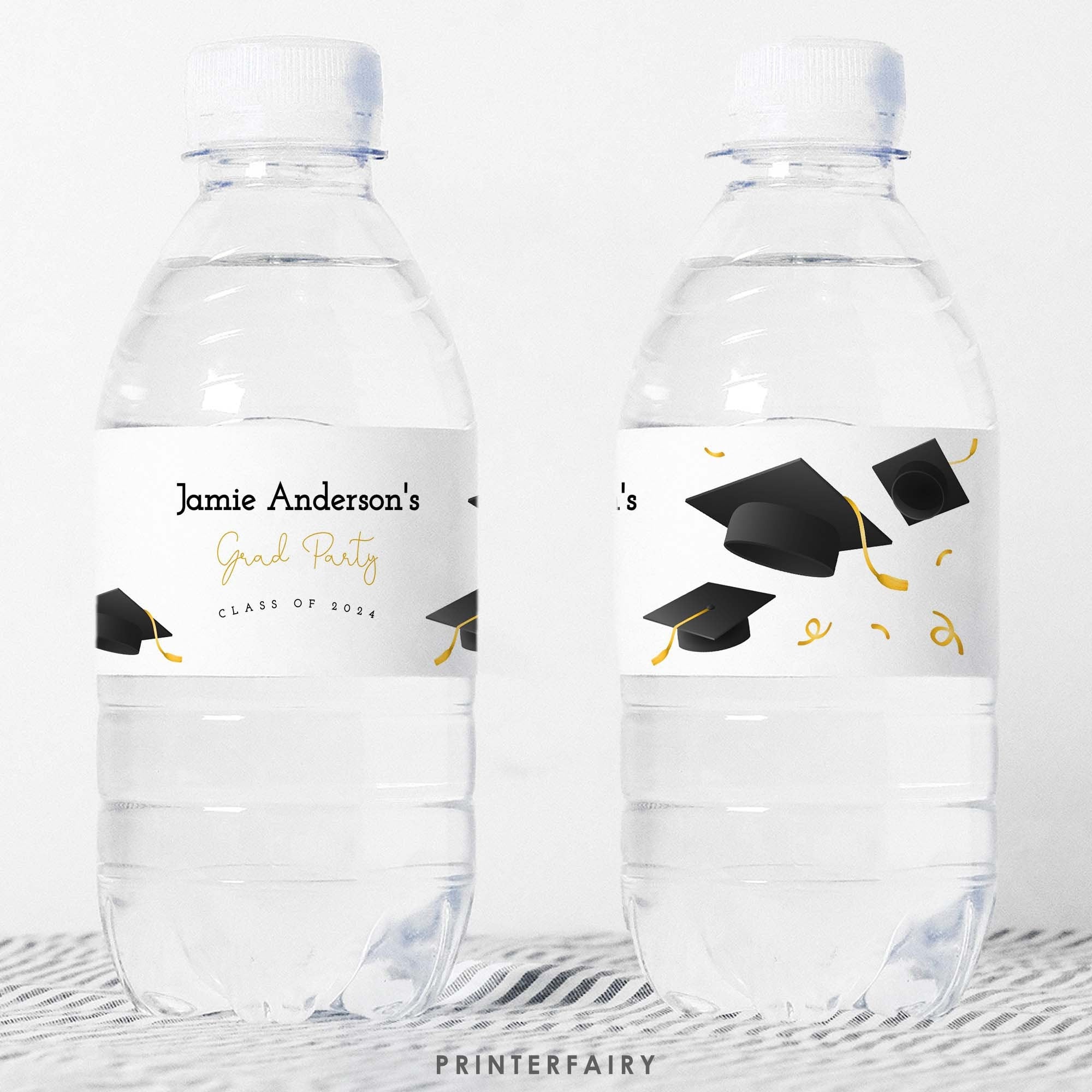 Graduation Party Water Bottle Label Editable Template, Instant Download