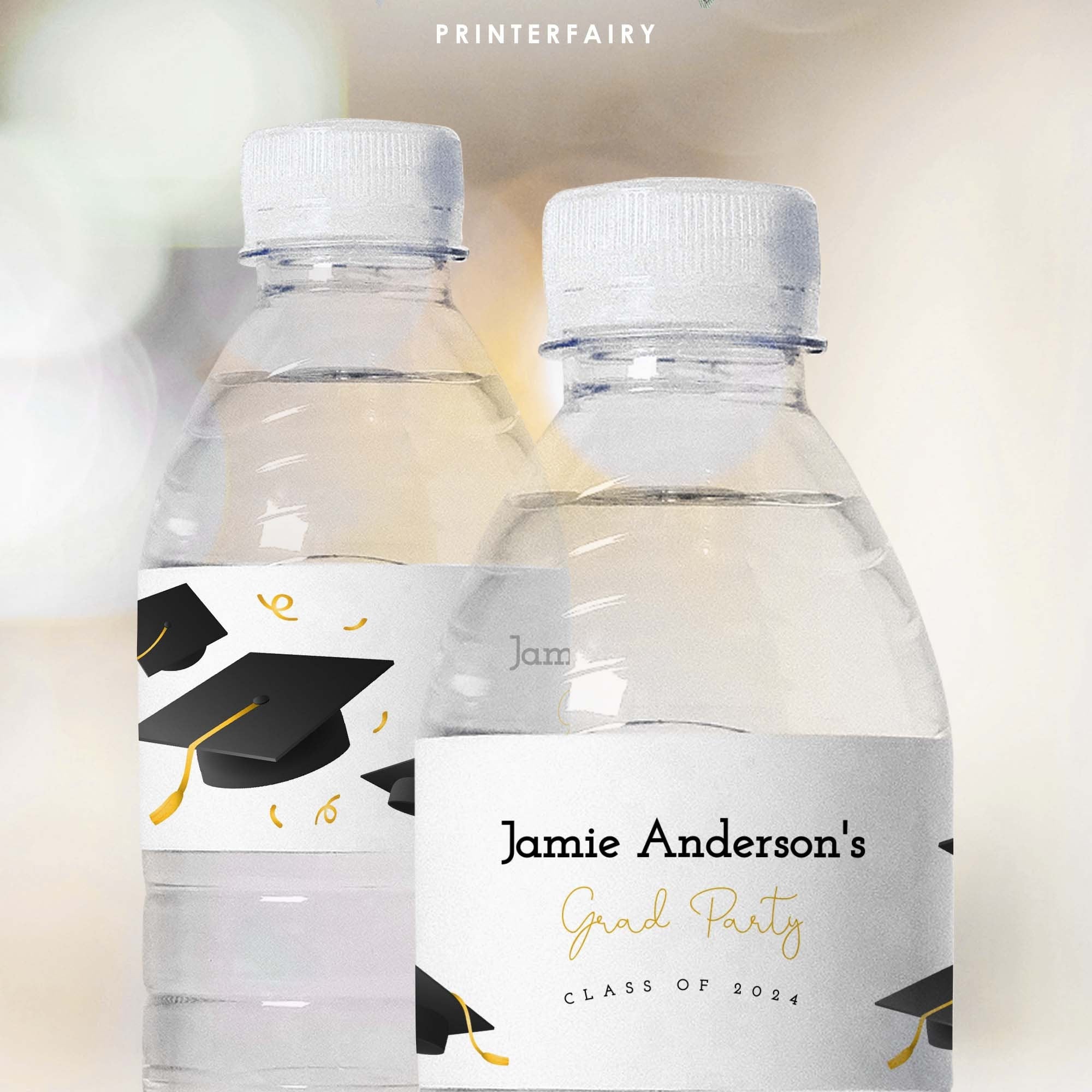 Graduation Party Water Bottle Label Editable Template, Instant Download